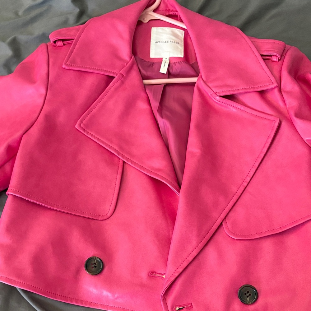 A.P.C. Women's Bright Pink Leather Jacket